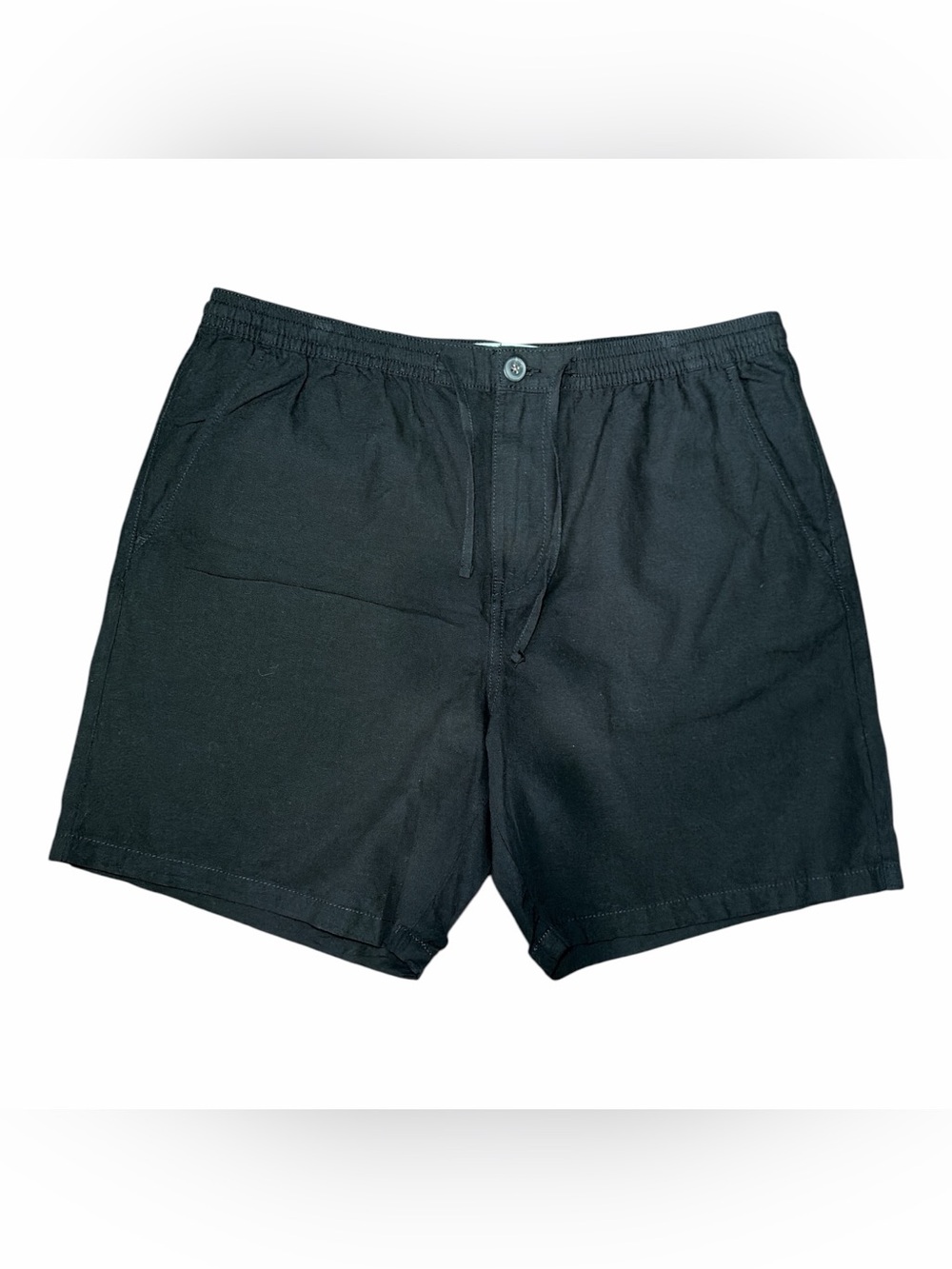 NWT Selected Homme Linen Blend Men's Black Casual Drawstring Shorts